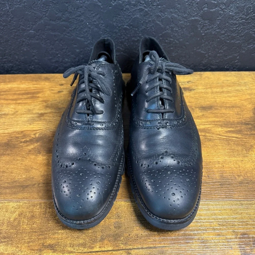 Cole Haan Zerogrand C20719 Black Leather Wingtip Oxford Mens Size 12M
